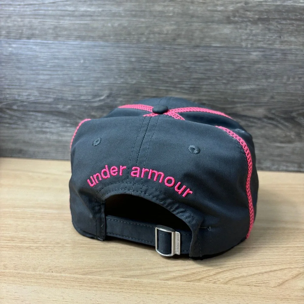 Under Armour Hat‎ Cap Strap Back Womens Gray Pink Run Running Athletic Gym